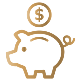Gold piggy bank icon, The Parent team, Las Vegas mortgage lenders